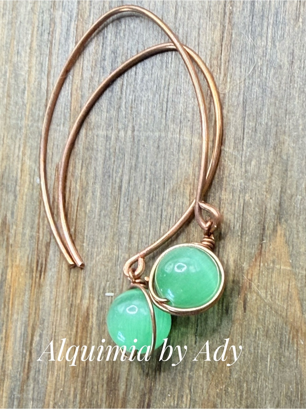 🍂 Fall Boho Chic — Copper Wrapped Cat’s Eye Earring